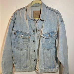 vintage nuovo light wash industrial denim jacket